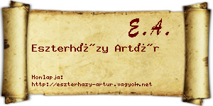Eszterházy Artúr névjegykártya